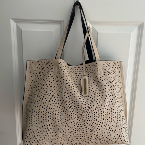 Street Level Beige Perforated Tote - Picture 2 of 9